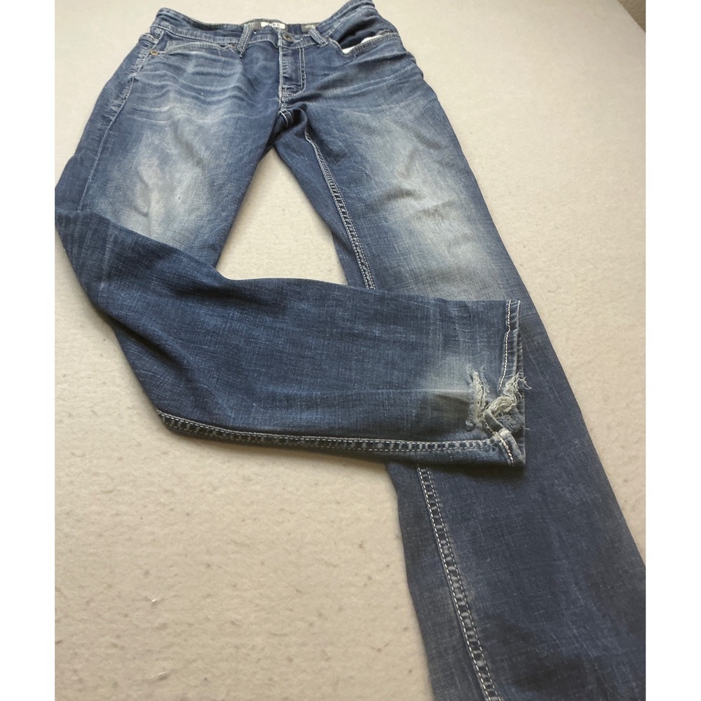 BKE Vintage Straight Leg Distressed Blue Denim‎ Jeans 30x32 Rugged Casual